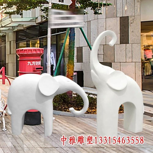 大型玻璃鋼動物大象雕塑 廣西樹脂大象雕塑定制廠家 中雅雕塑